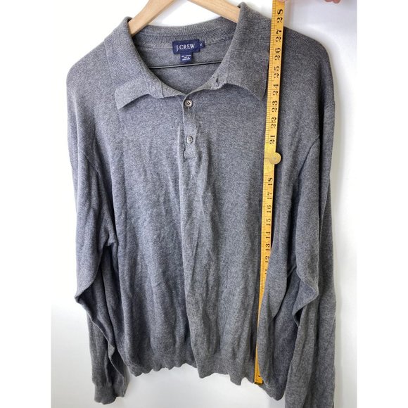 J. Crew Men's Long Sleeve Polo Shirt Gray Size XL - Picture 3 of 5